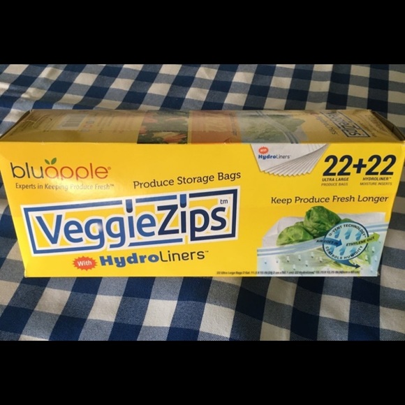 Bluapple VeggieZips Produce Bags & Hydro Liners Veggie Zip bags - Picture 1 of 4